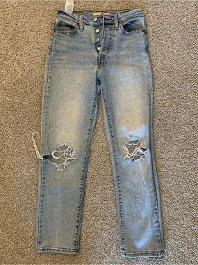 Levi's Light Blue Distressed Boyfriend Jeans